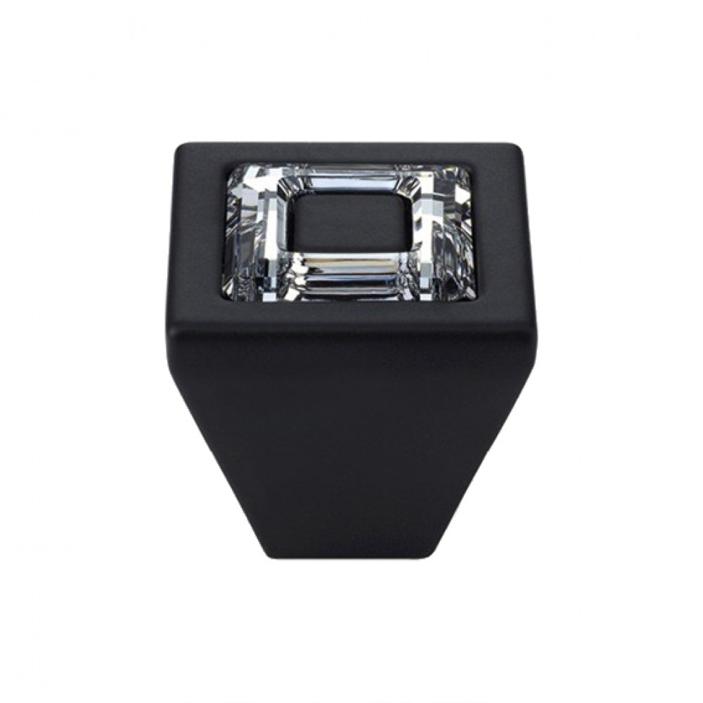 Furniture Knob Linea Calì Ring Crystal PB with Swarowski® Matt Black