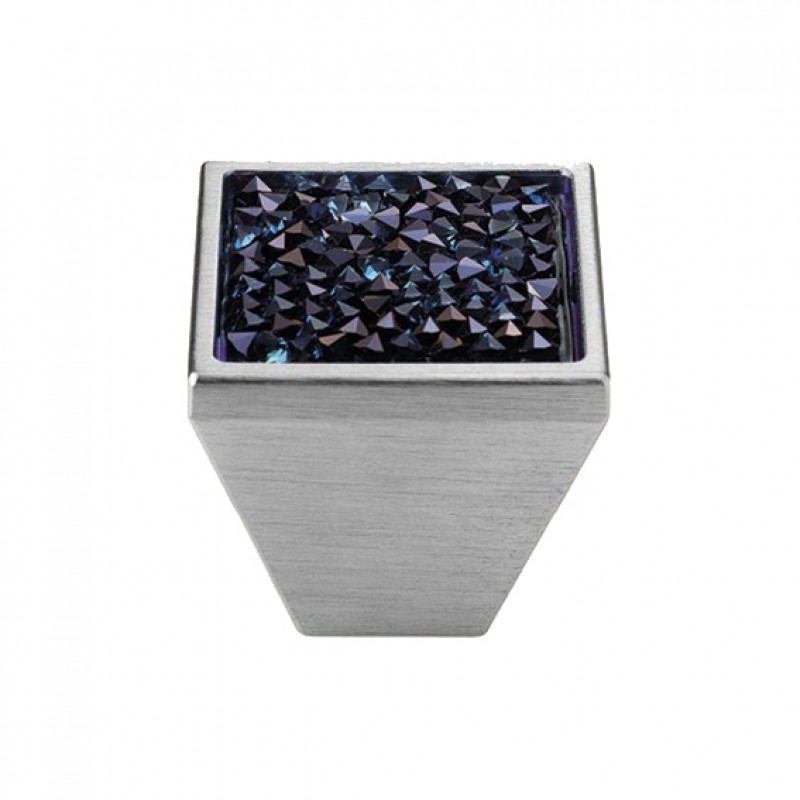 Furniture Knob Linea Calì Rocks PB with Black Jet Swarowski® Matt Black