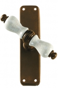 Prague Galbusera Cremone Bolt Window Handle with Plate Porcelain Wrought Iron