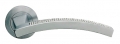 Profilo Mesh Satin Chrome Door Handle on Rosette Linea Calì Crystal