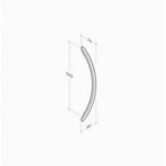 PVD-200-051 pba Pull Handle in stainless steel PVD treatment 
