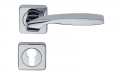 Quadrata Fashion Line Pasini Brass Door Handle with Rosette and Escutcheon Plate