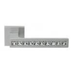 Reflex Satin Chrome Door Handle on Rosette Linea Calì Crystal