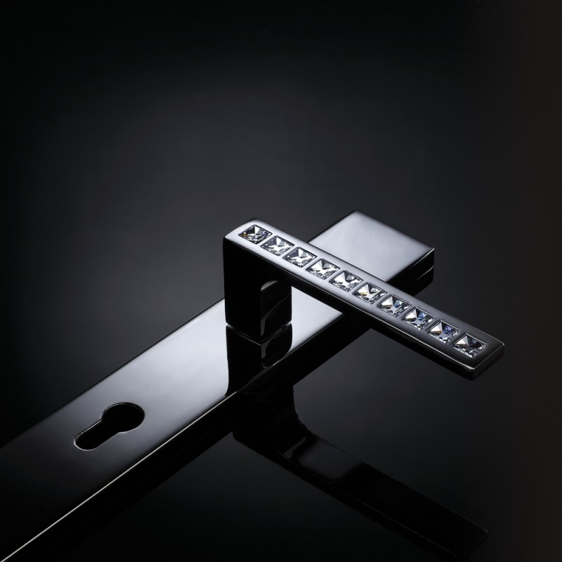 Reflex Door Handle on Plate Linea Calì Crystal