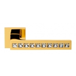 Reflex Gold Plated Door Handle on Rosette Linea Calì Crystal