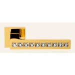 Reflex Gold Plated Door Handle on Rosette Linea Calì Crystal