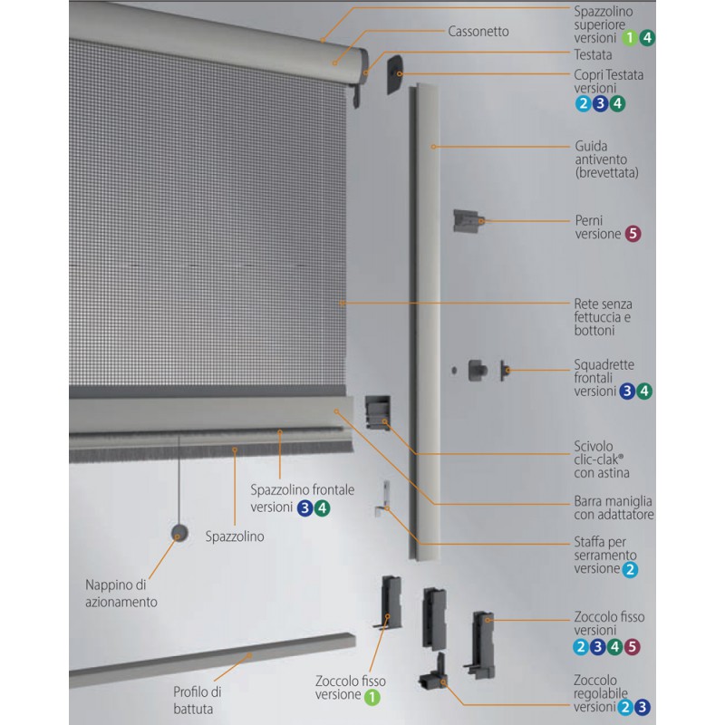 Revolux by Bettio Standard Click-Clack 40 with windproof Vertical Spring