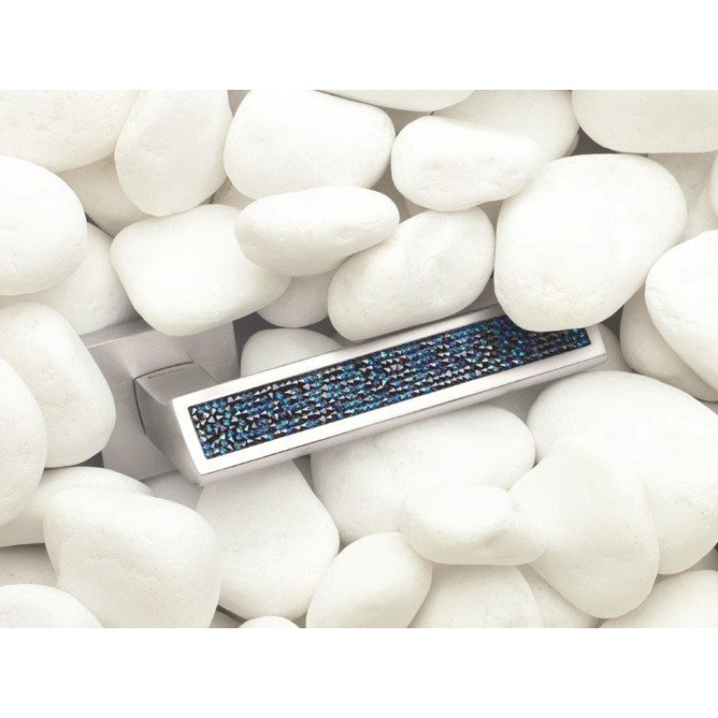 Riflesso Blue Rocks Door Handle on Rosette Linea Calì Crystal