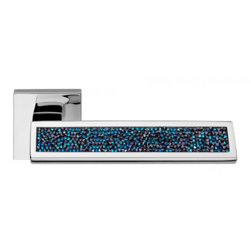 Riflesso Blue Rocks Door Handle on Rosette Linea Calì Crystal