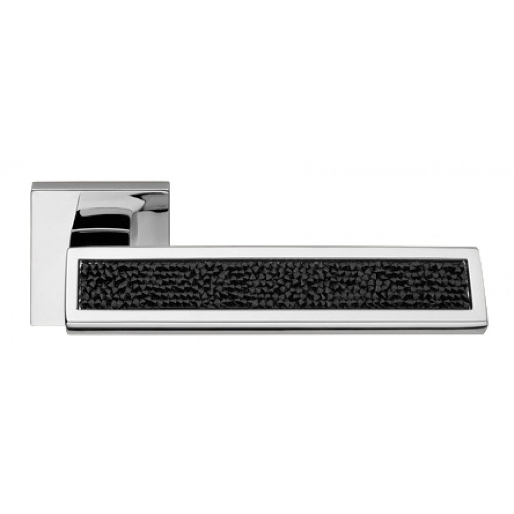 Riflesso Jet Rocks Door Handle on Rosette Linea Calì Crystal
