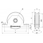 Wheel V Groove 2 Bearings with Inside Support Sliding Gate Combiarialdo