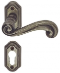 Sirio Classique PFS Pasini Brass Door Handle with Rose and Escutcheon