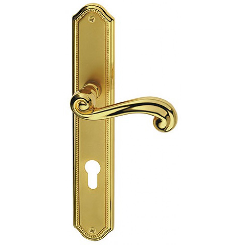 Sirio Classique PFS Pasini Brass Door Handle on Plate
