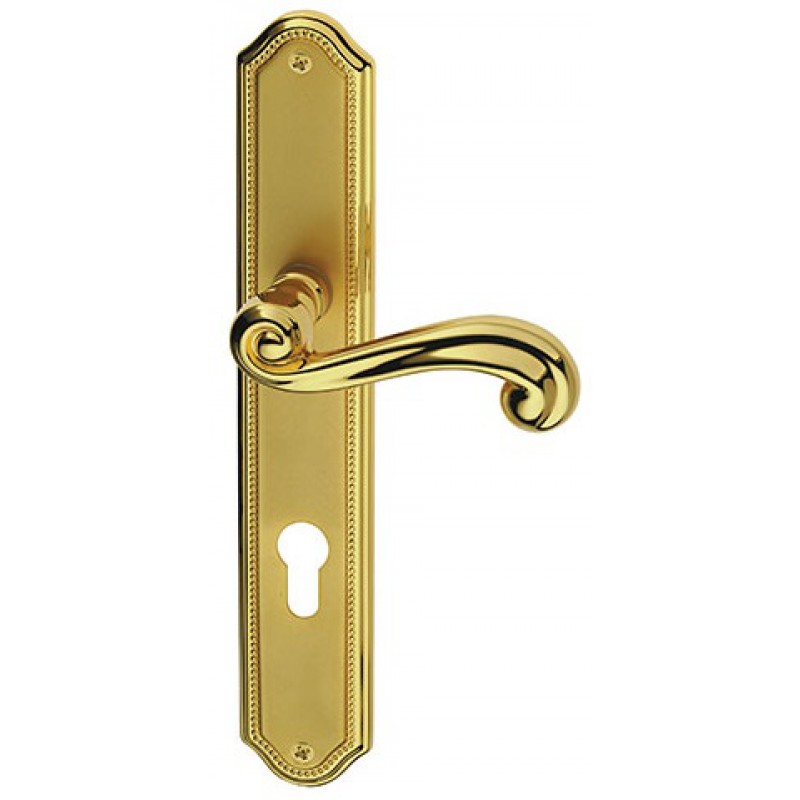 Sirio Classique PFS Pasini Brass Door Handle on Plate