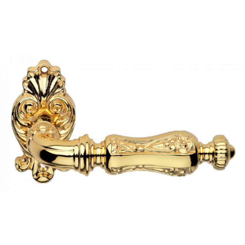 Soleil Gold Plated Door Handle on Rosette Linea Calì Vintage