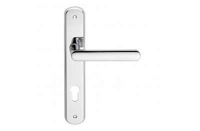 Solis Series Fashion forme Door Handle on Plate Frosio Bortolo Satin Chrome