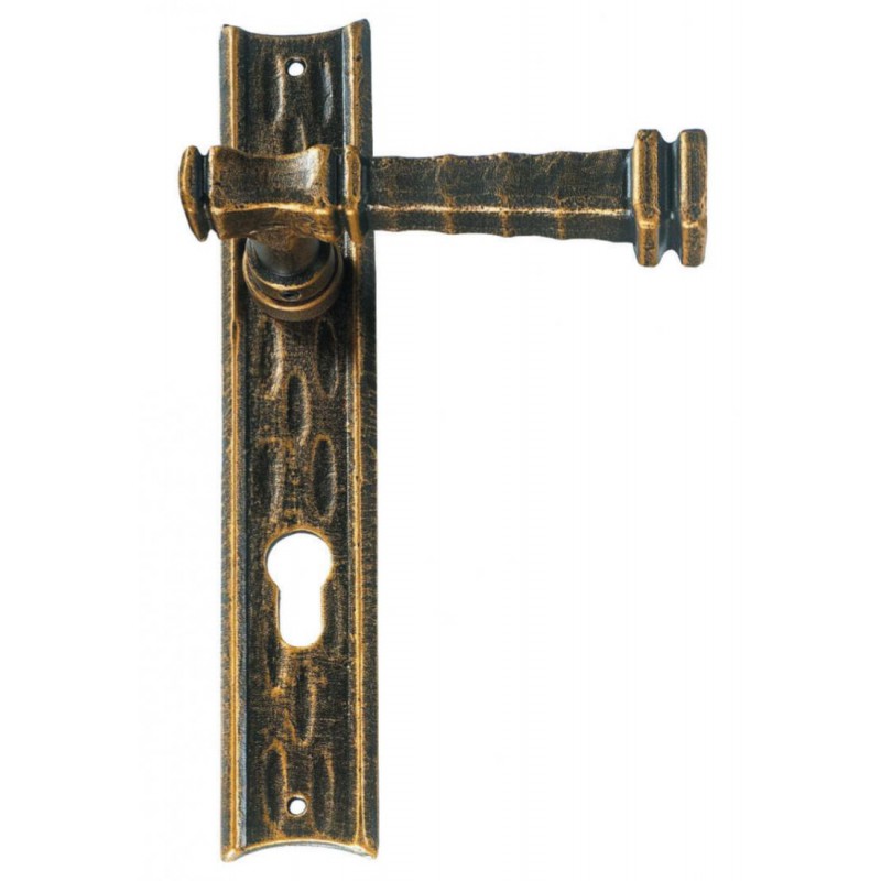 Antique Style Galbusera Door Handle with Plate