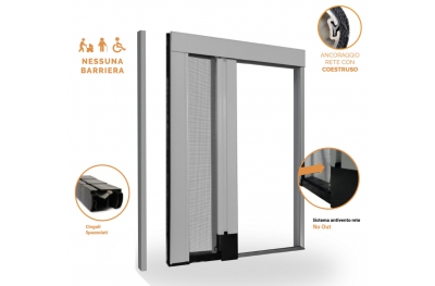 Super Mosquito Net Windproof Side with Spring and Retractable Guide