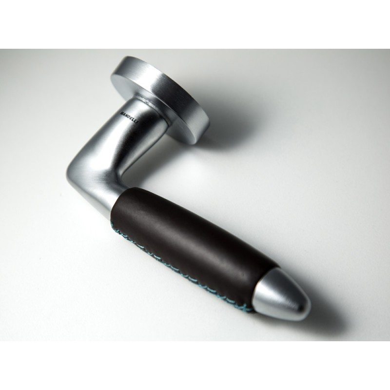 Totem Handcrafted Leather Door Handle by Hand in Italy by Mandelli