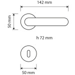 Touch Zincral Linea Calì Door Handle Apparently Suspended