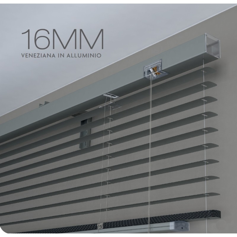 Aluminum Venetian Blind with 16 mm Slats Awning with Rope and Rod