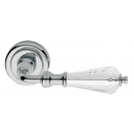 Veronica Polished Chrome Door Handle on Rosette Linea Calì Crystal