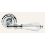 Veronica Polished Chrome Door Handle on Rosette Linea Calì Crystal