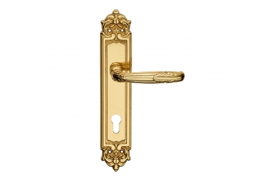 Virgo Series Epoque forme Door Handle on Plate Frosio Bortolo With Ornaments