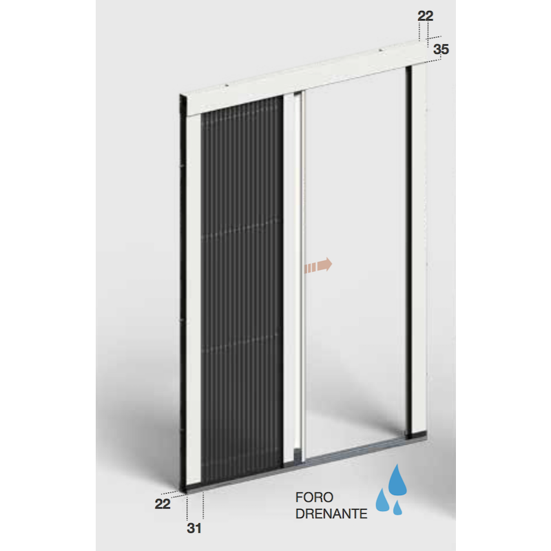 Mosquito Net Gioconda 0:22 Side 2 Ante Network Pleated Zanzar Sistem