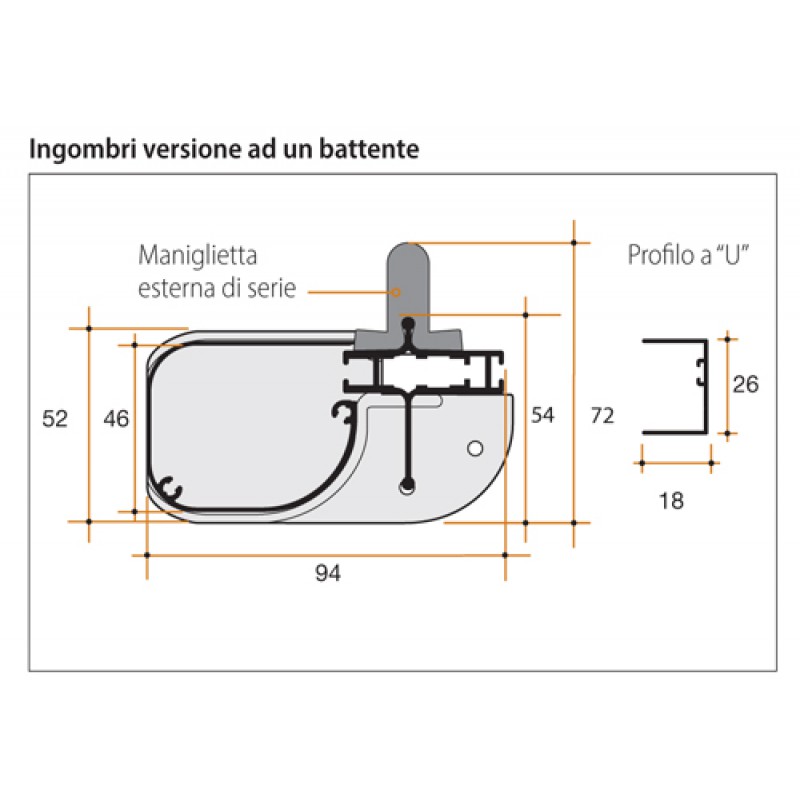 Mosquito Net Bettio Beta 1 Swing Cassone rounded Side Scrolling