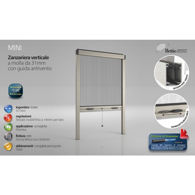Bettio mosquito net Mini 31 with windproof Vertical Guide to Spring