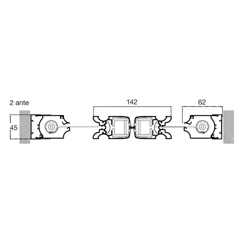Mosquito Net with 2 Doors to be Installed on Out-of-Square Walls Without Ground Guide Zanzar Free Type