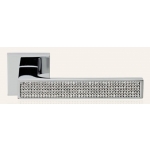 Zen Mesh Polished Chrome Door Handle on Rosette Linea Calì Crystal